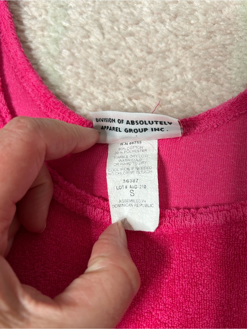 Vintage 90's Pink Terry Cloth Mini Tank‎ Dress Small Resortwear Beach Coverup - Picture 4 of 12
